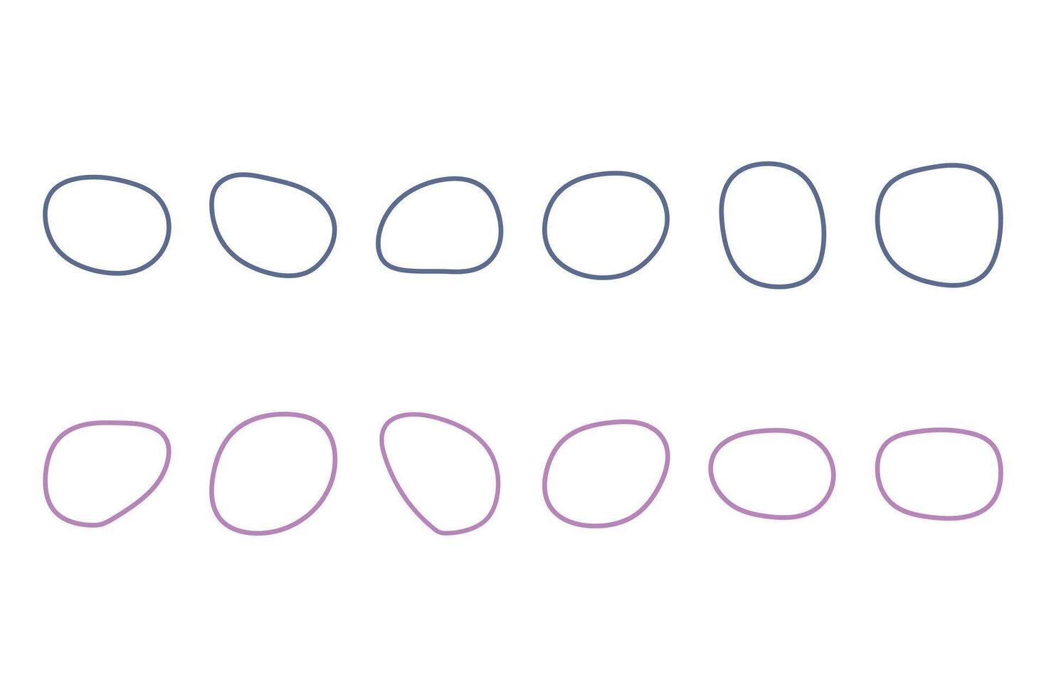 Outline blob shape design set vector