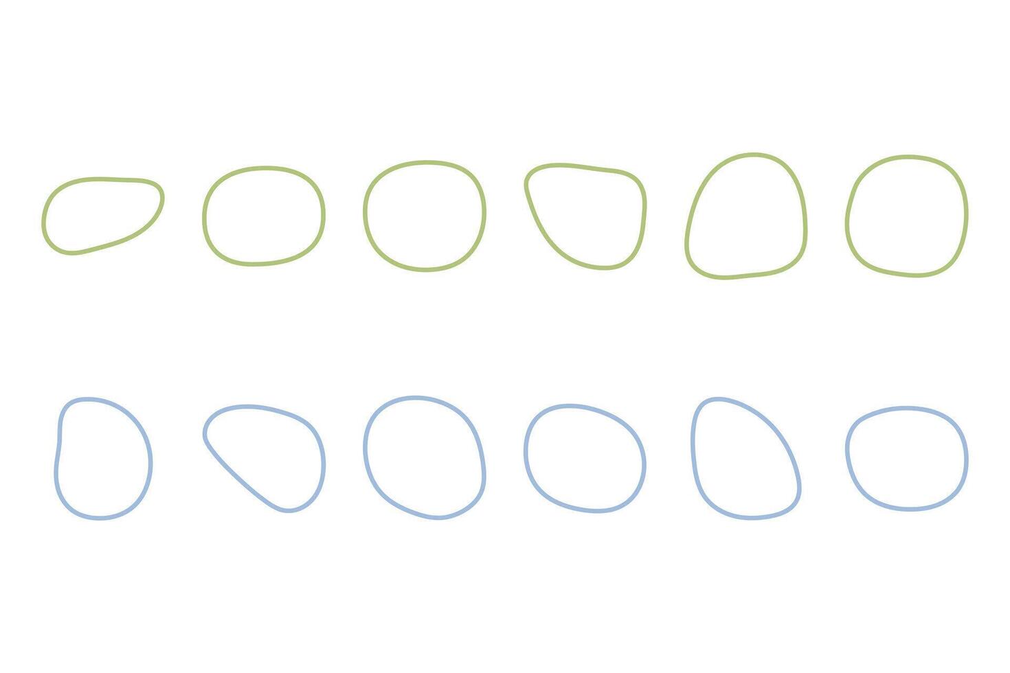 Outline blob shape design set vector