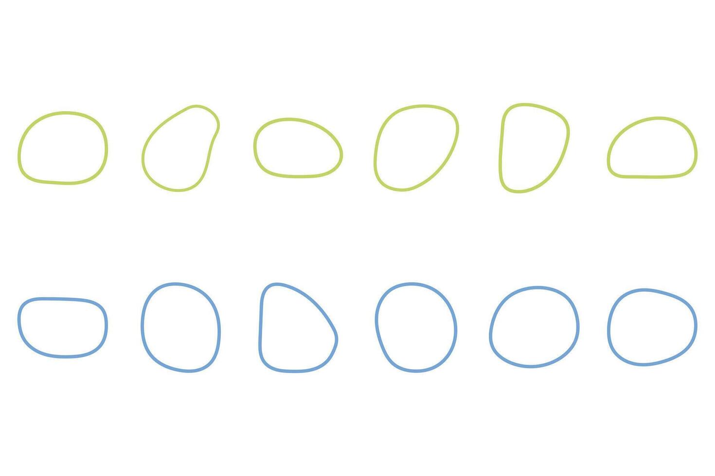 Outline blob shape design set vector