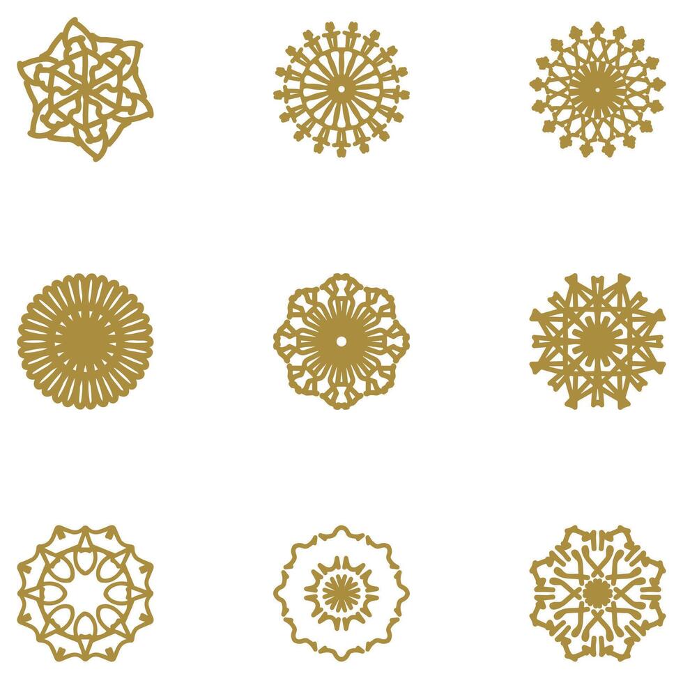 Decorative ornament shape icon set vector