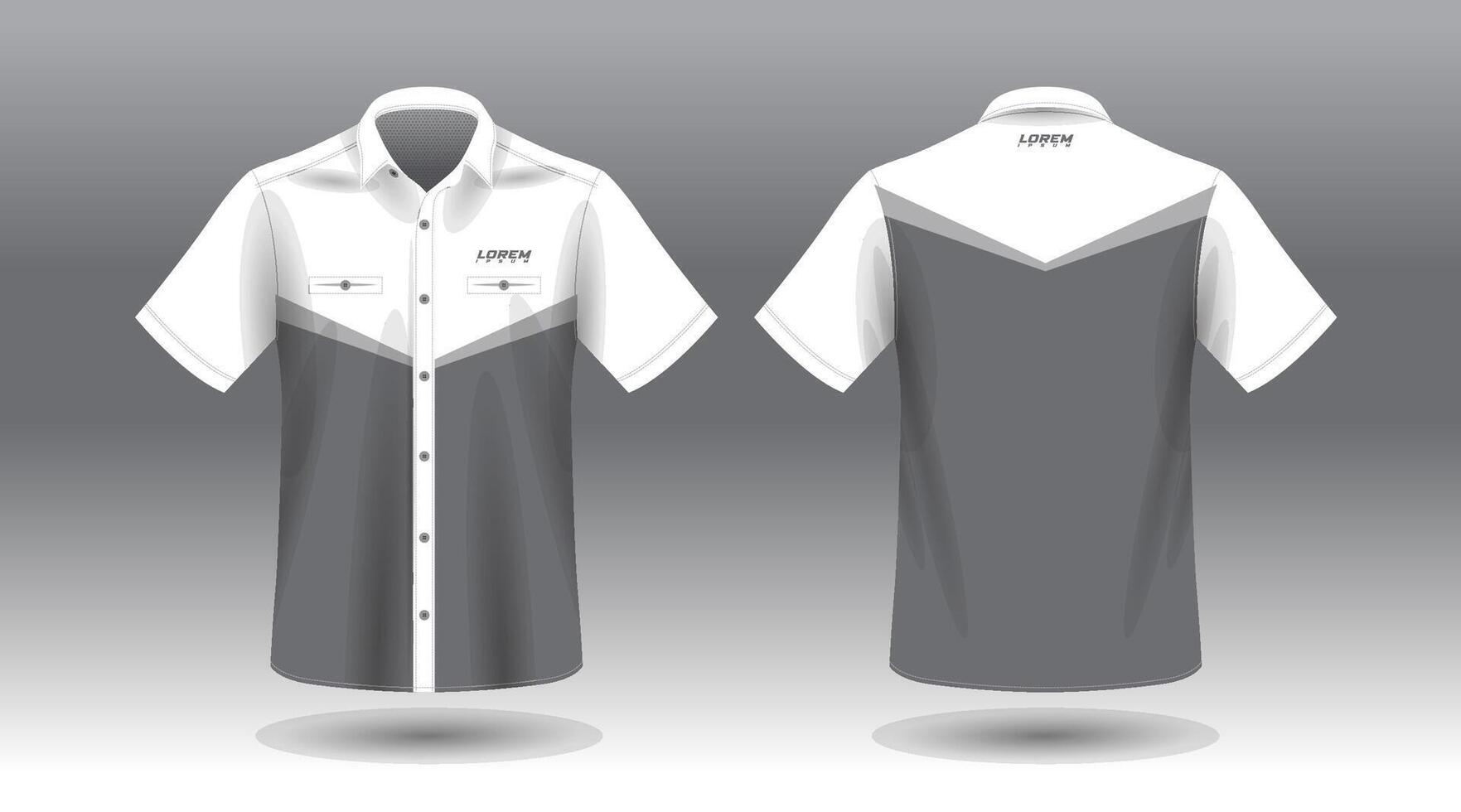short sleeve work shirt vector