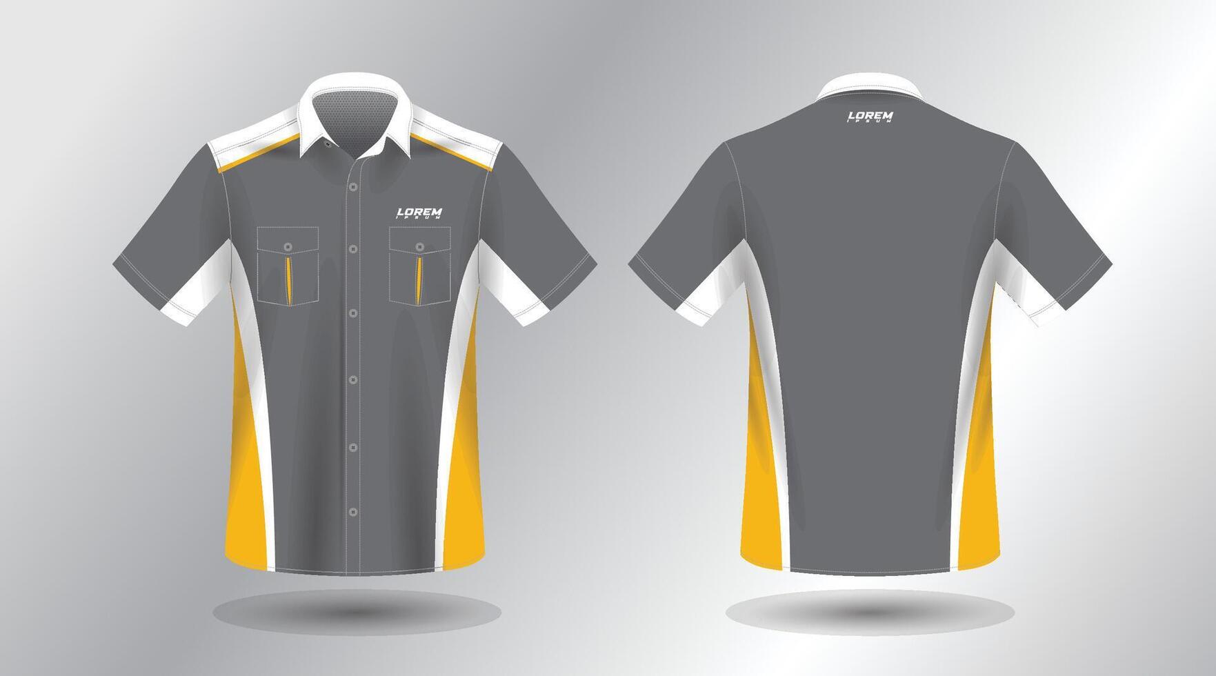 short sleeve work shirt vector
