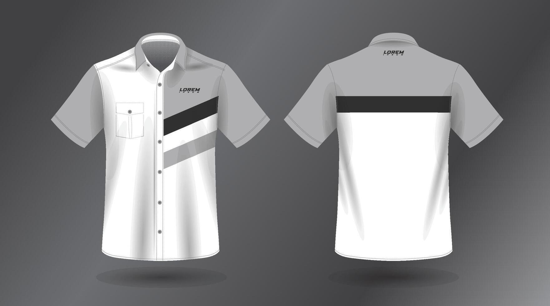 short sleeve work shirt vector