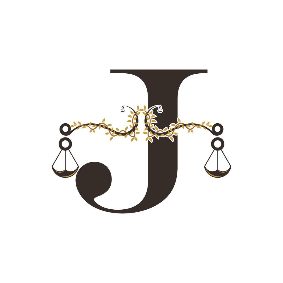 Justice logo design with concept letter J vector