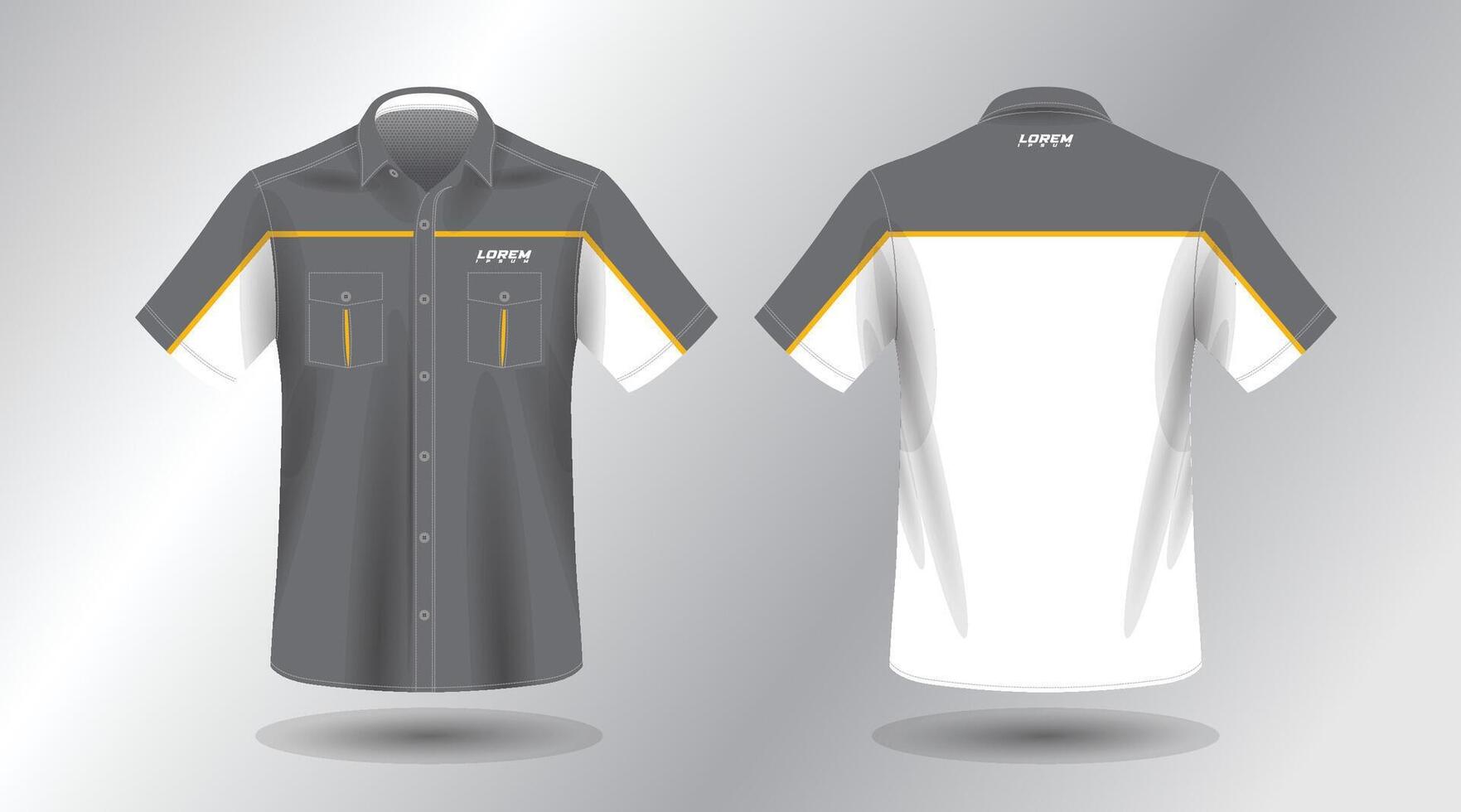 short sleeve work shirt vector