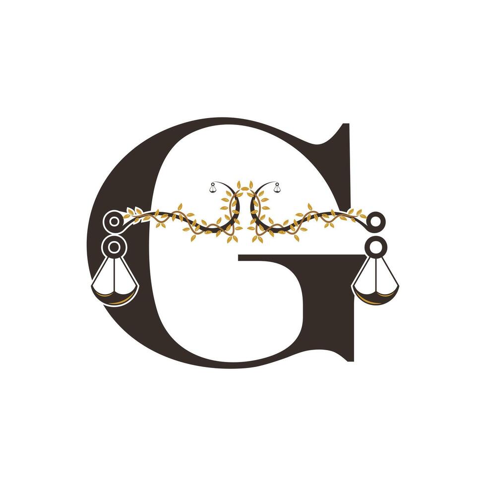 Justice logo design with concept letter G vector