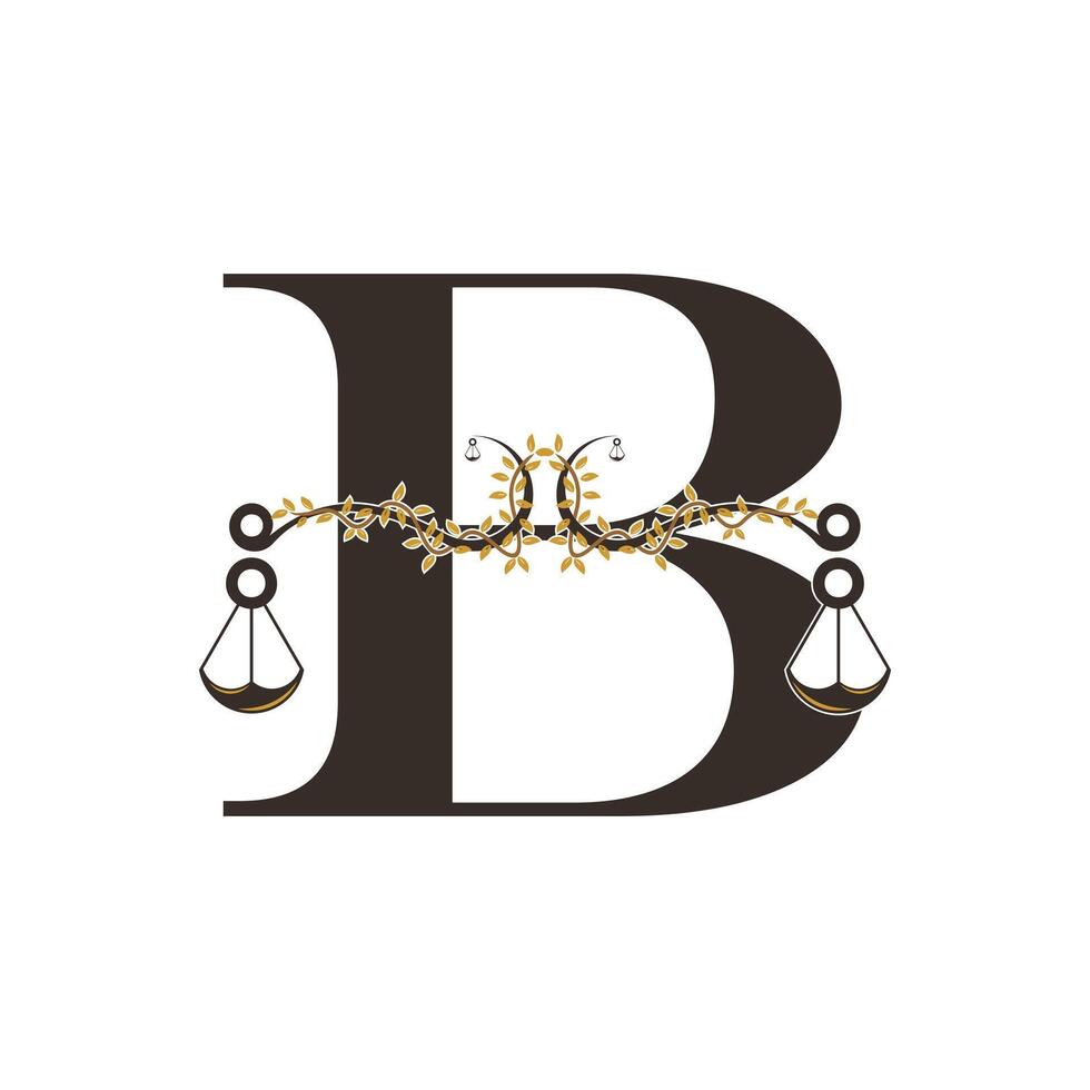 Justice logo design with concept letter B vector
