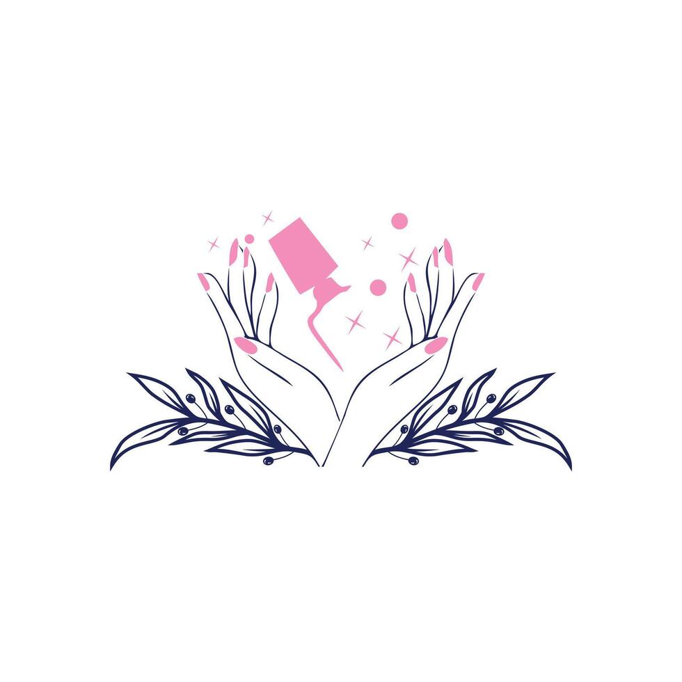 Nail logo design with creative idea vector