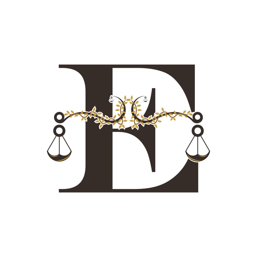 Justice logo design with concept letter E vector