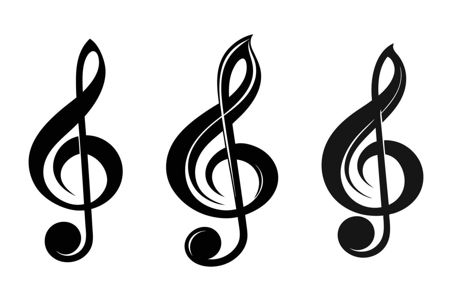 treble clef icon vector