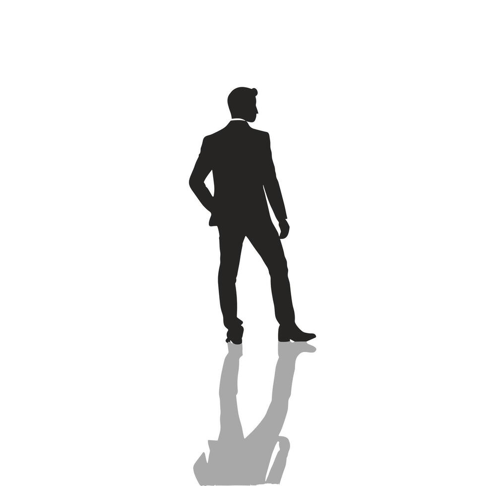 Man standing silhouette shape black color on isolated background illustration design vector