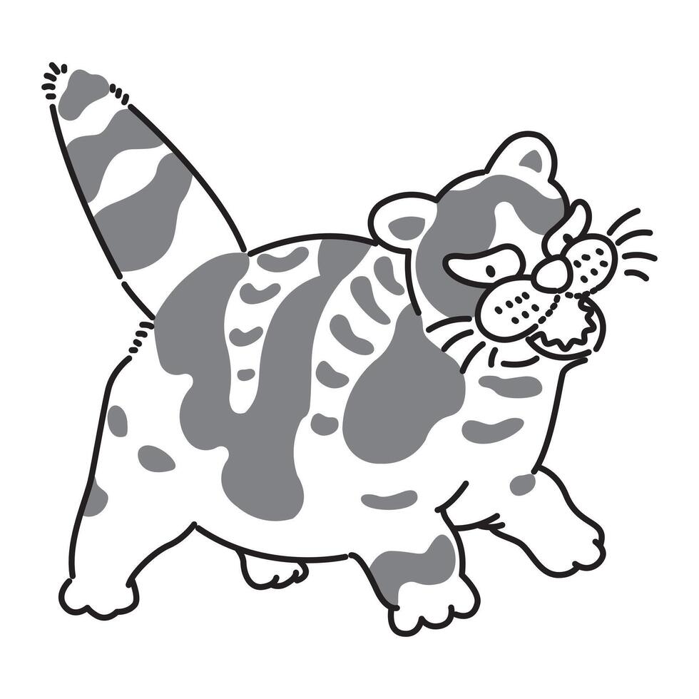 simple illustration of a cute cat vector