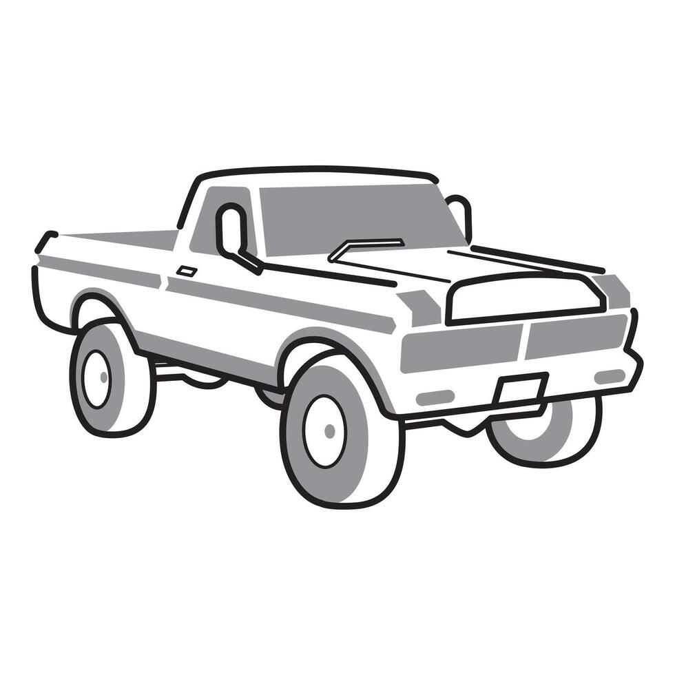 Simple Pick Up Car Illustration vector