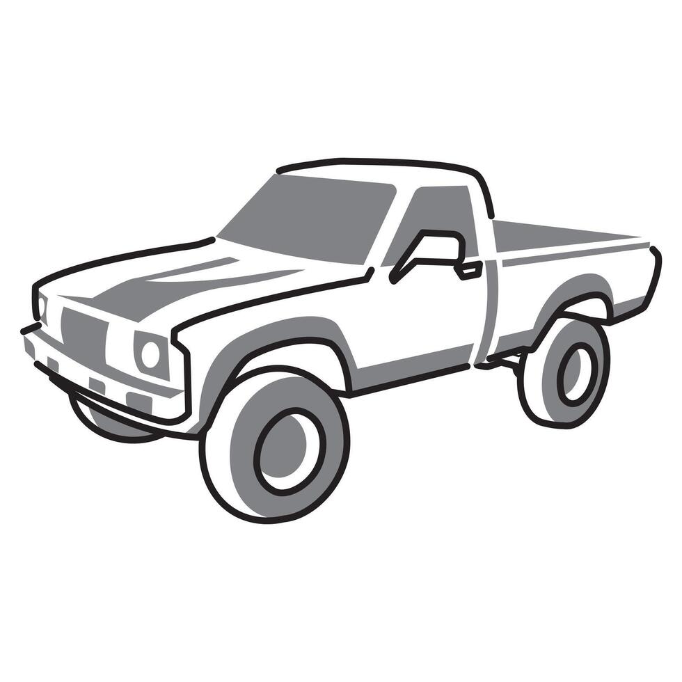 Simple Pick Up Car Illustration vector