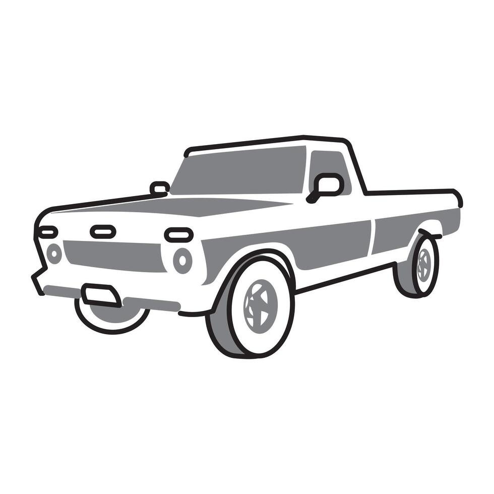 Simple Pick Up Car Illustration vector
