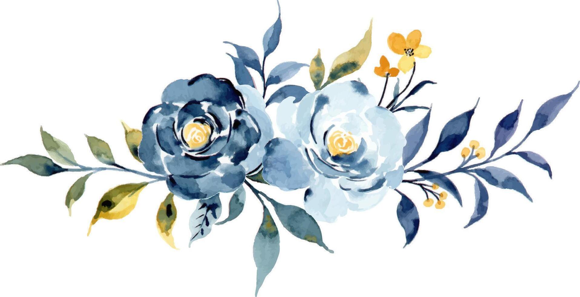 Watercolor yellow blue flower bouquet 48187490 Vector Art at Vecteezy