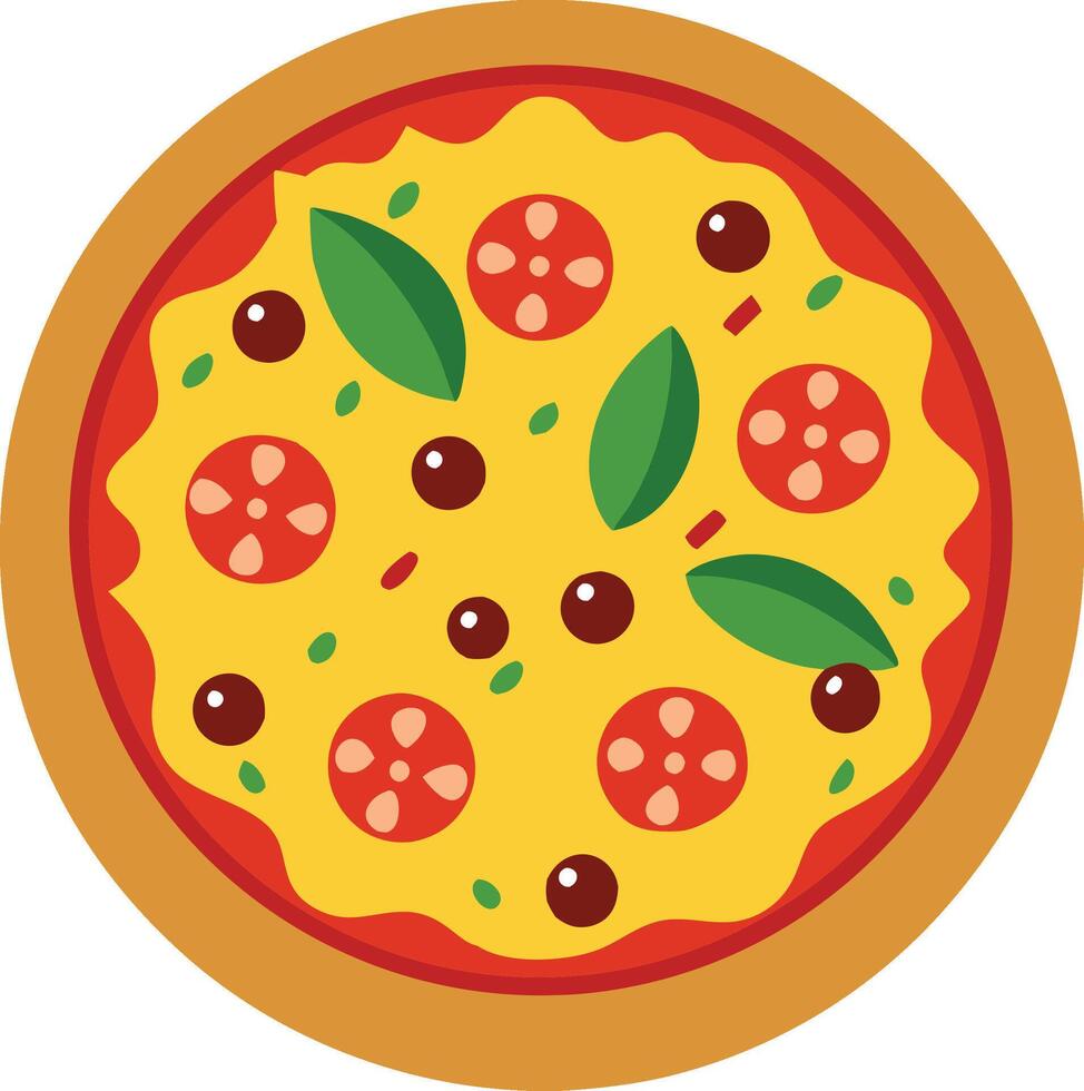 A full pizza colored icon. vector