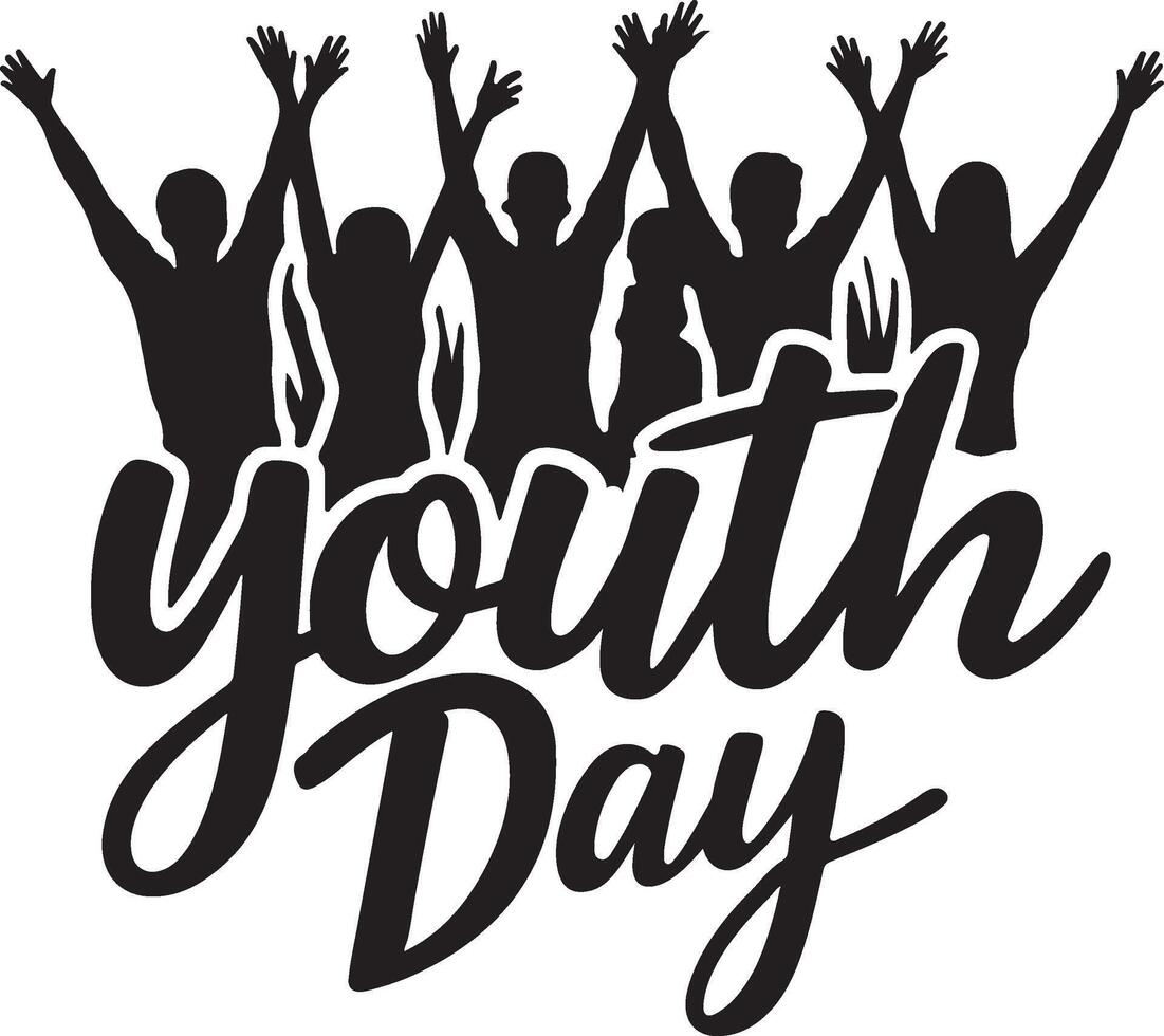 Youth day banner with some young people's. vector