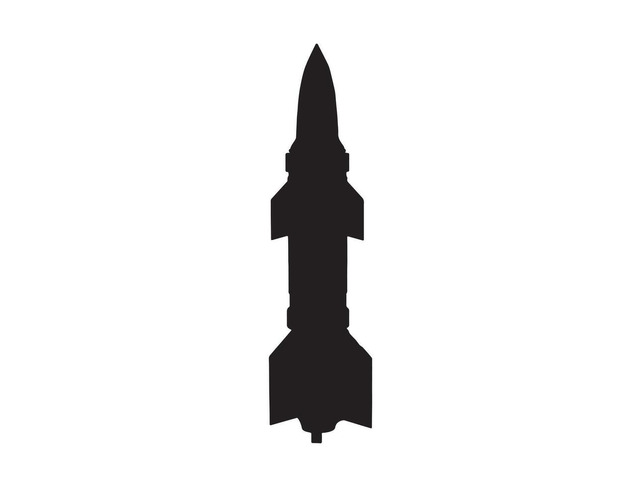 Military missile silhouette vector