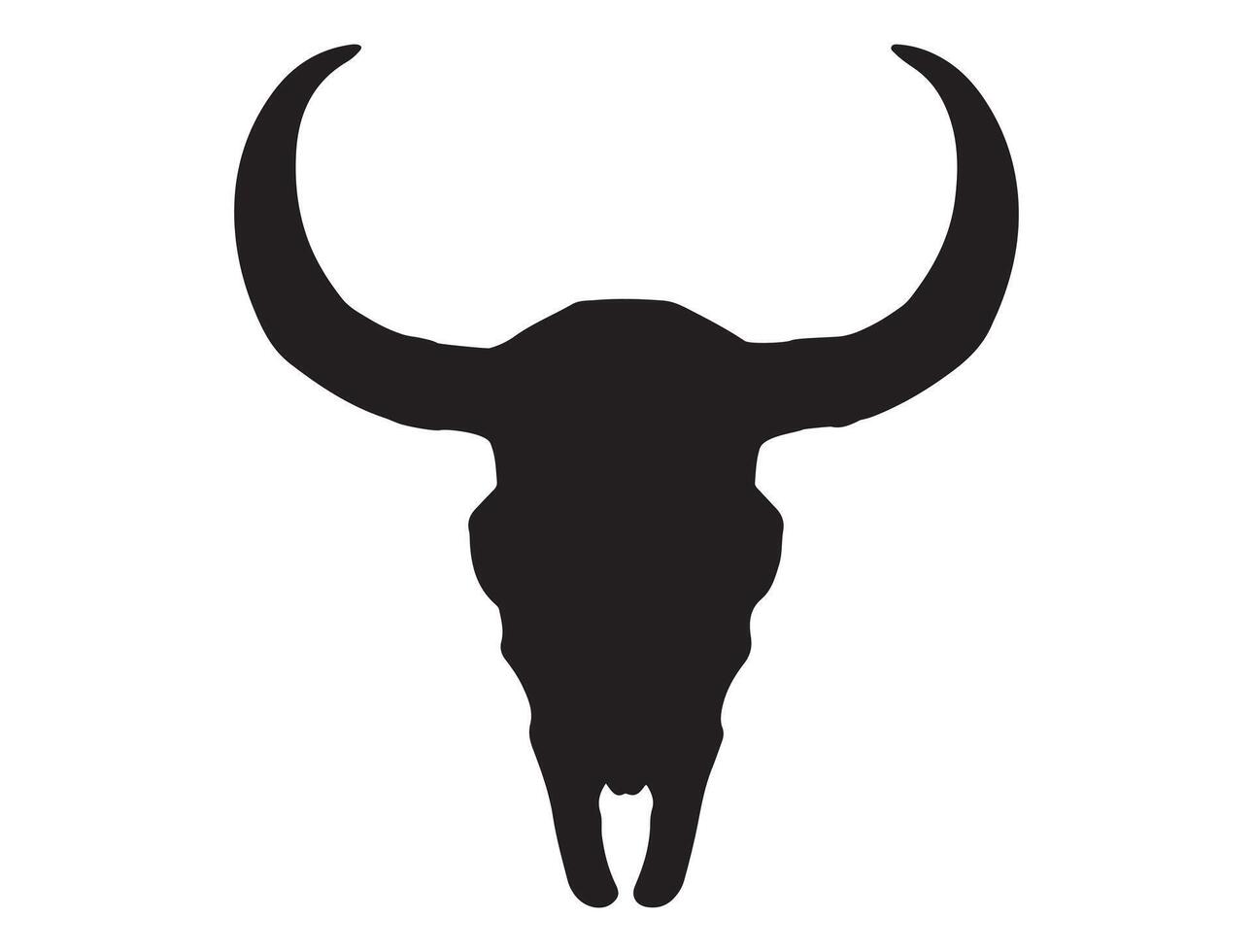 Cow skull silhouette on white background vector