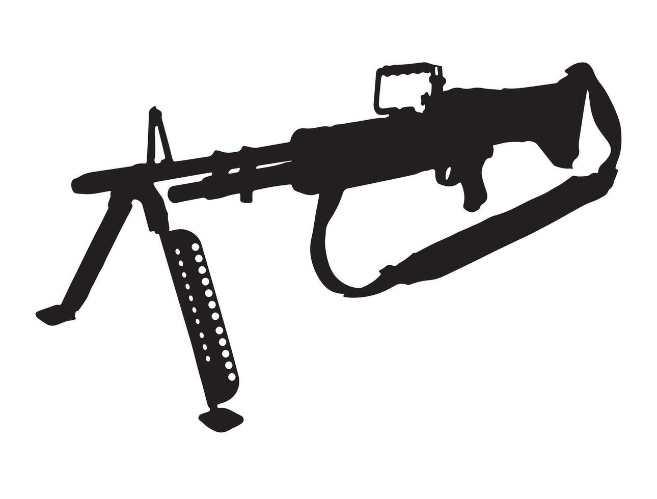Machine gun silhouette vector