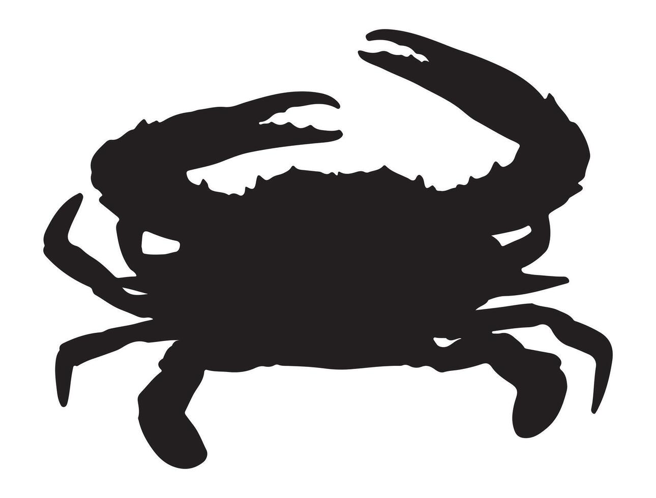 Crab silhouette on white background vector