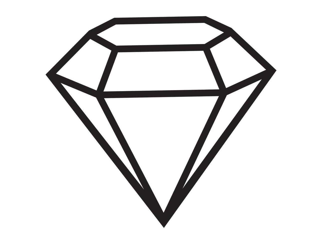 Diamond silhouette on white background vector