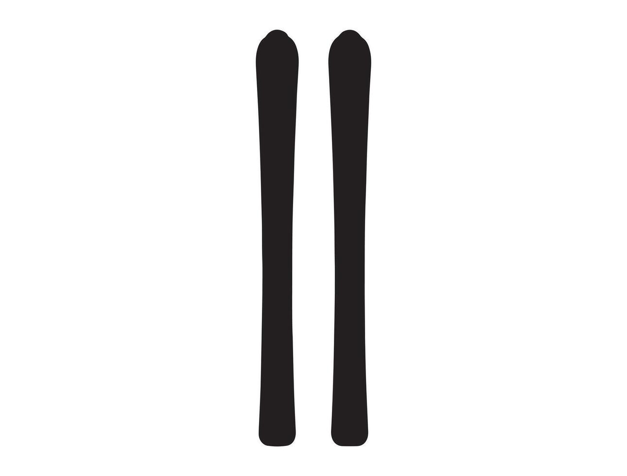 Ski silhouette on white background vector