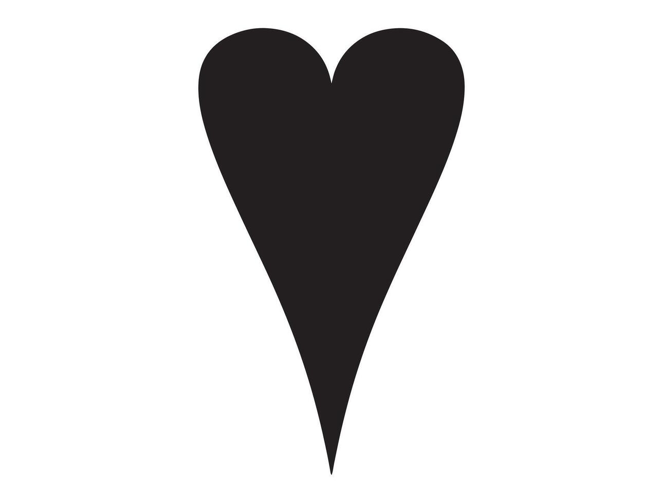 Primitive heart silhouette on white background vector