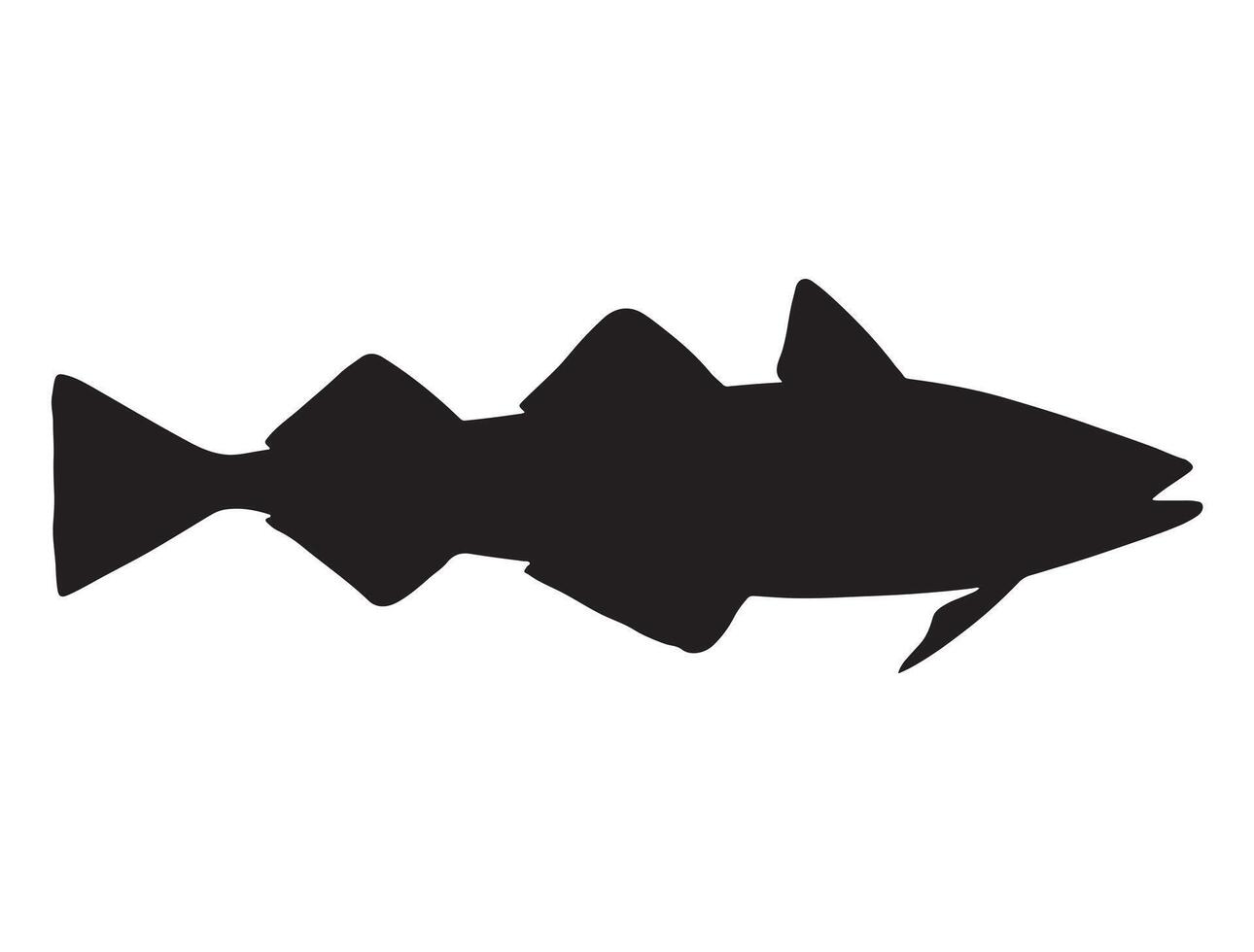 Alaska pollock fish silhouette vector