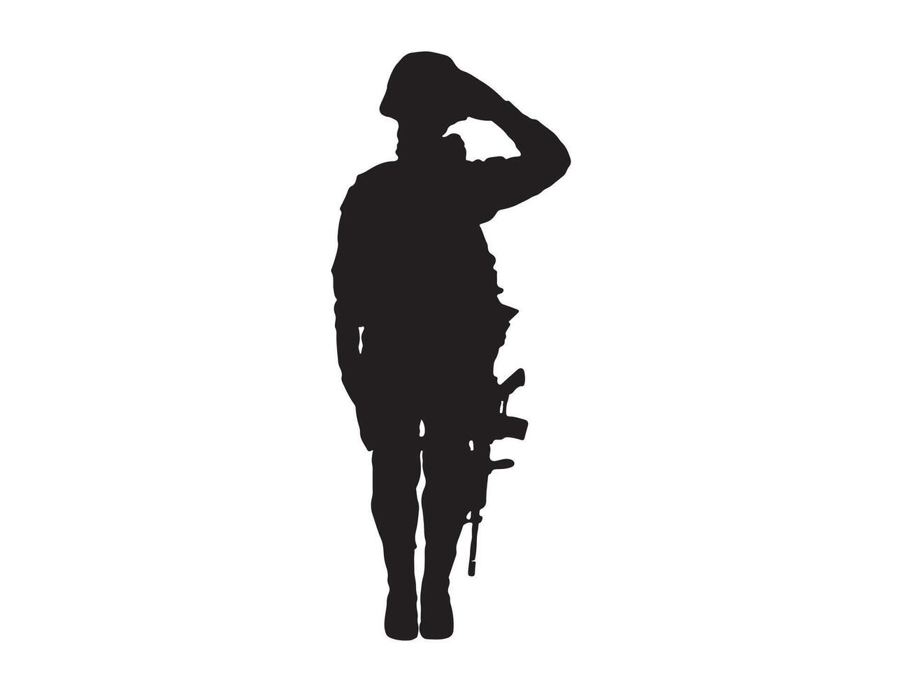 Soldier salute silhouette vector