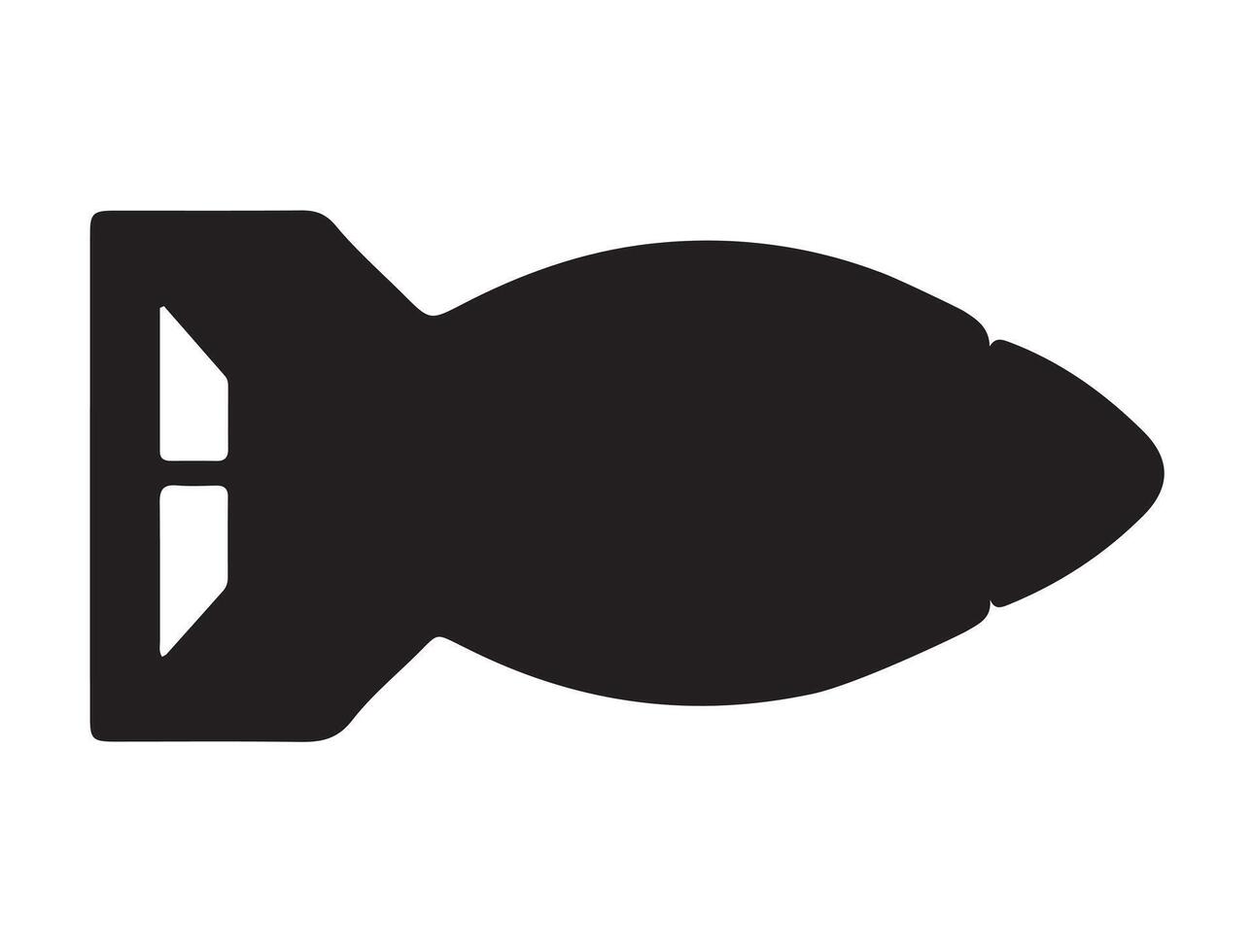 Big bomb silhouette on white background vector