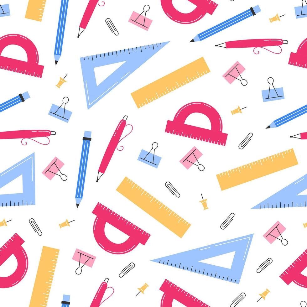 Variety of Rulers Seamless Pattern vector