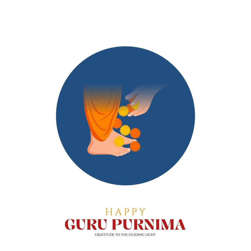 Guru Purnima festival of India teachers gurus give blesses to his shishya Social media post vector