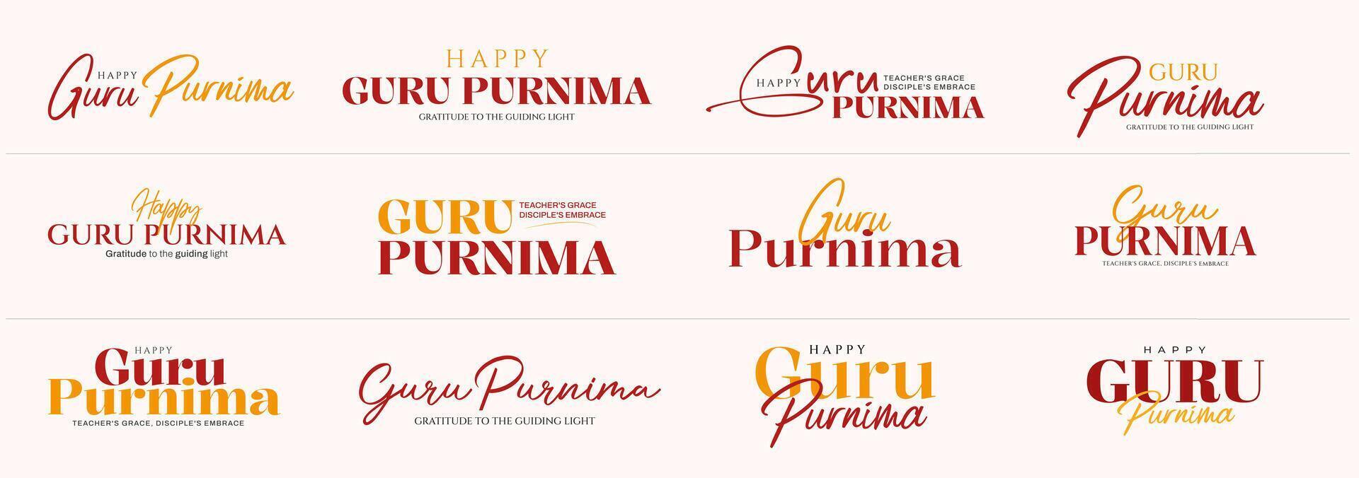 Guru Purnima festival of India teachers gurus give blesses to his shishya Social media post vector