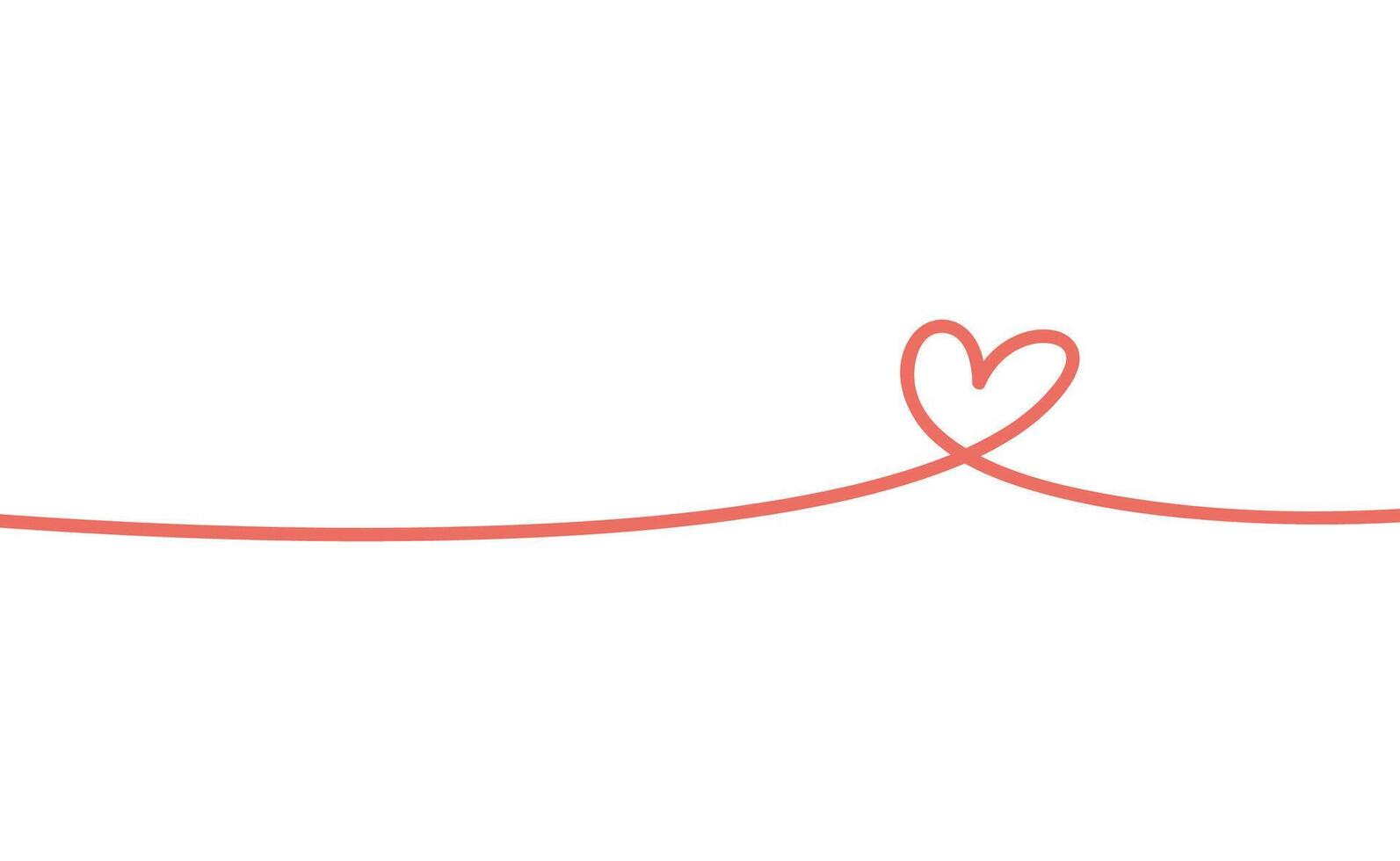 Heart continuous line drawing. Single contour heart for love design. vector