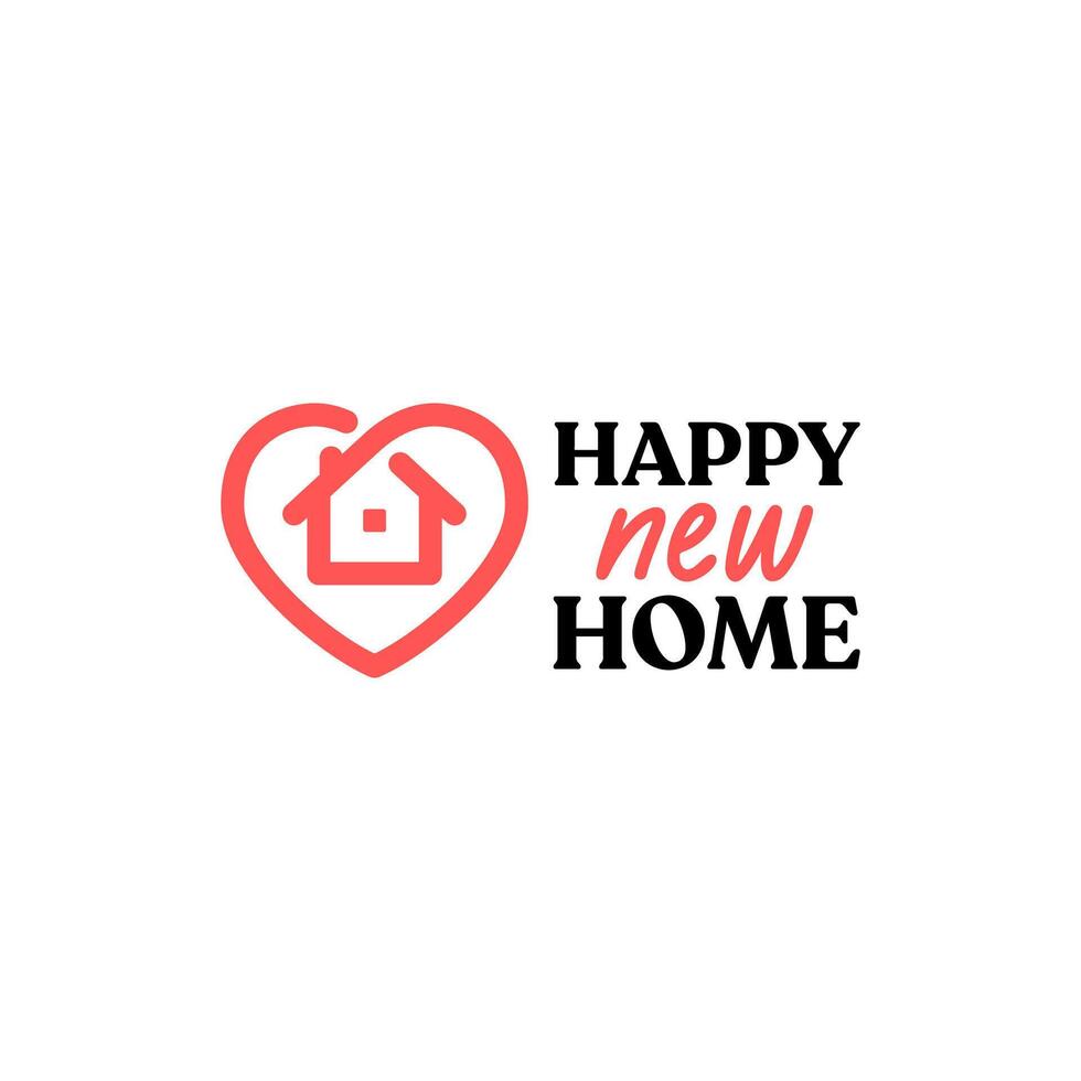 Happy new home design for cards. vector