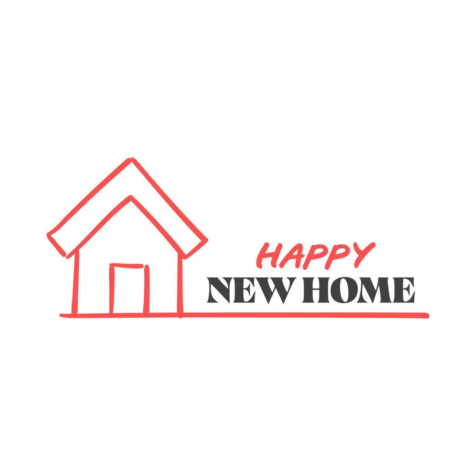 Happy new home design for cards. vector