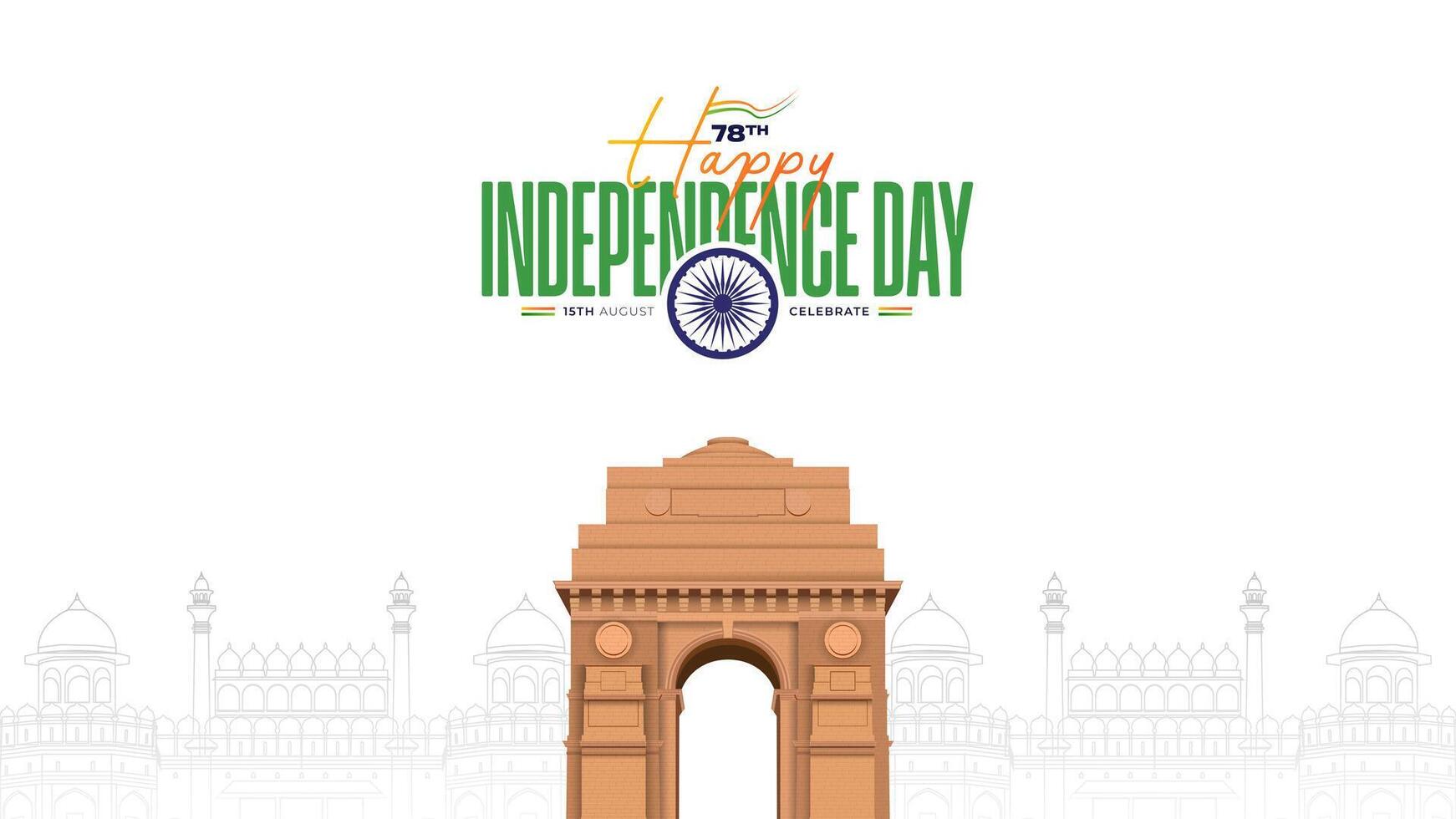 78th Indian Independence Day 15th August Social Media Post, Poster, Banner, Web Banner , Print Design vector