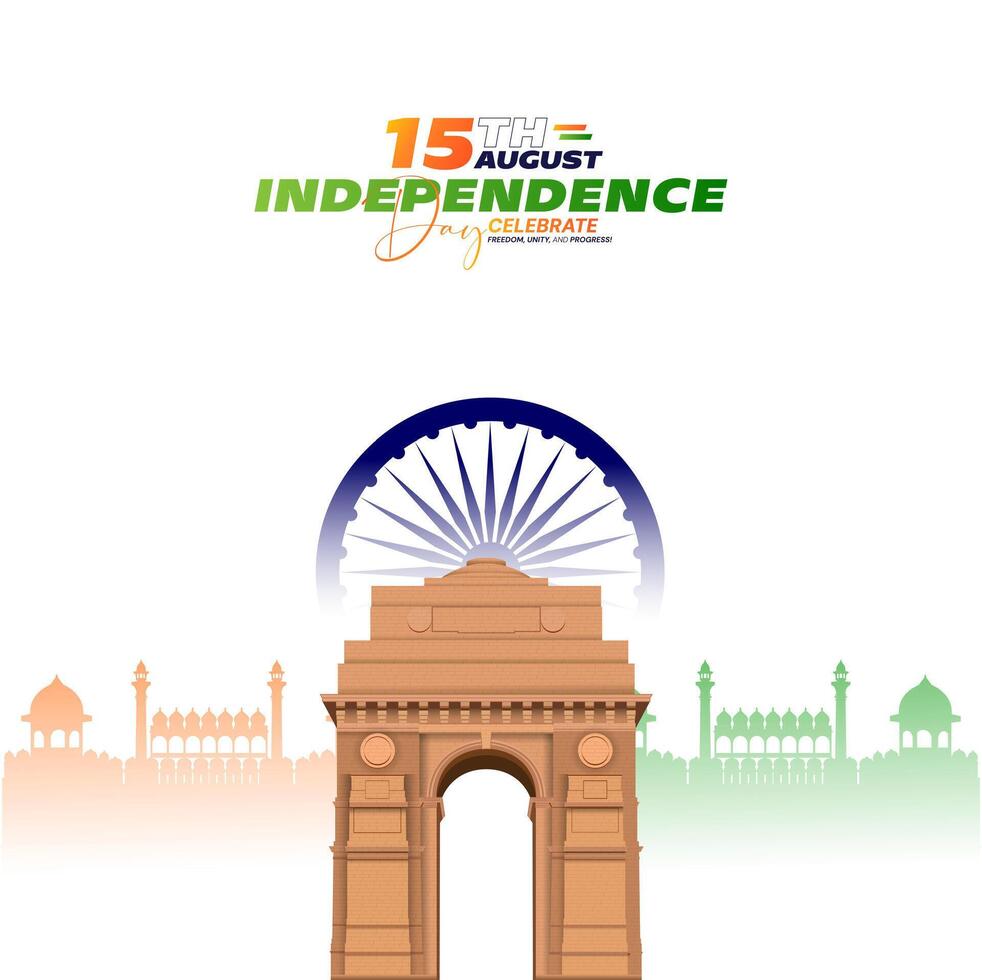 78th Indian Independence Day 15th August Social Media Post, Poster, Banner, Web Banner , Print Design vector