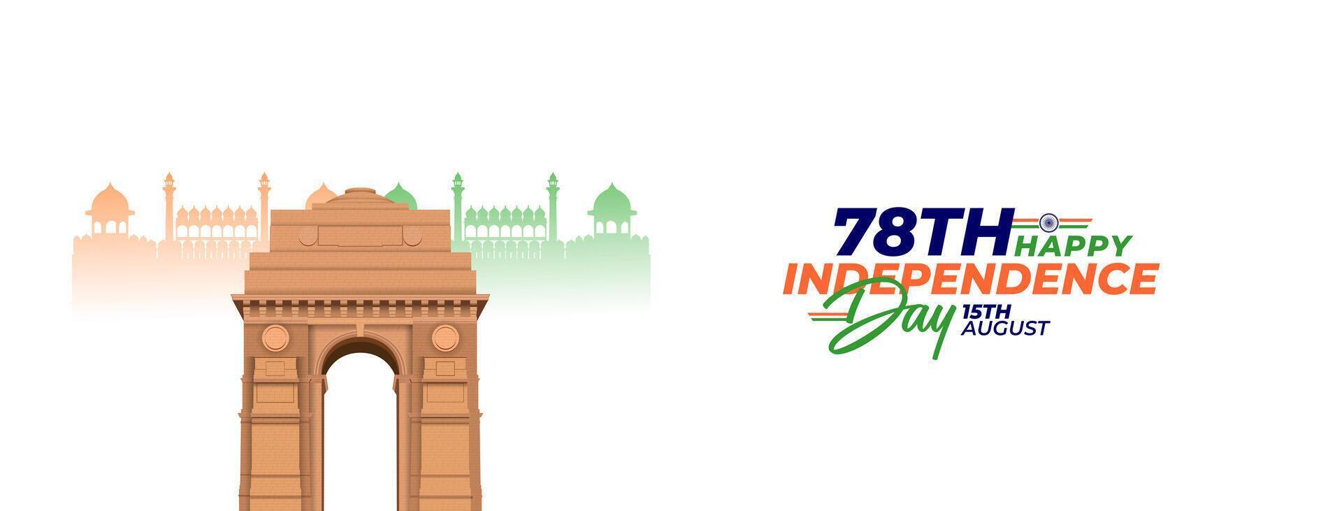 78th Indian Independence Day 15th August Social Media Post, Poster, Banner, Web Banner , Print Design vector