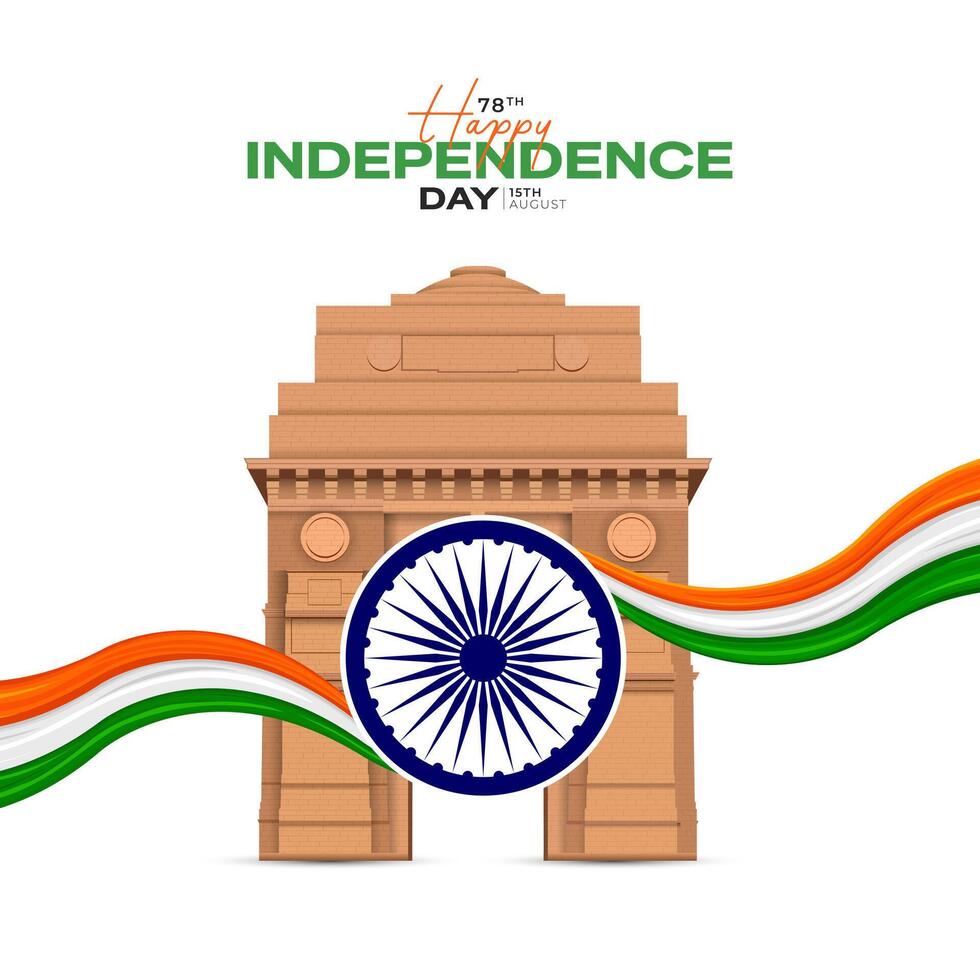 78th Indian Independence Day 15th August Social Media Post, Poster, Banner, Web Banner , Print Design vector