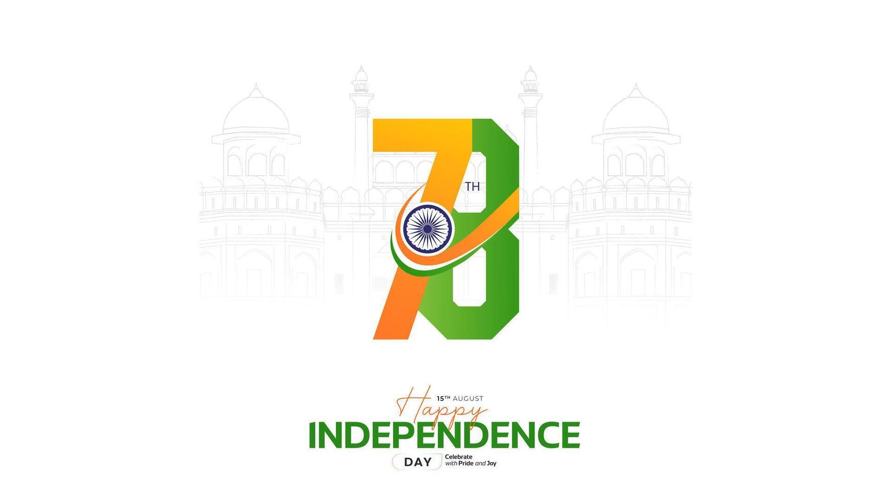 78th Indian Independence Day 15th August Social Media Post, Poster, Banner, Web Banner , Print Design vector