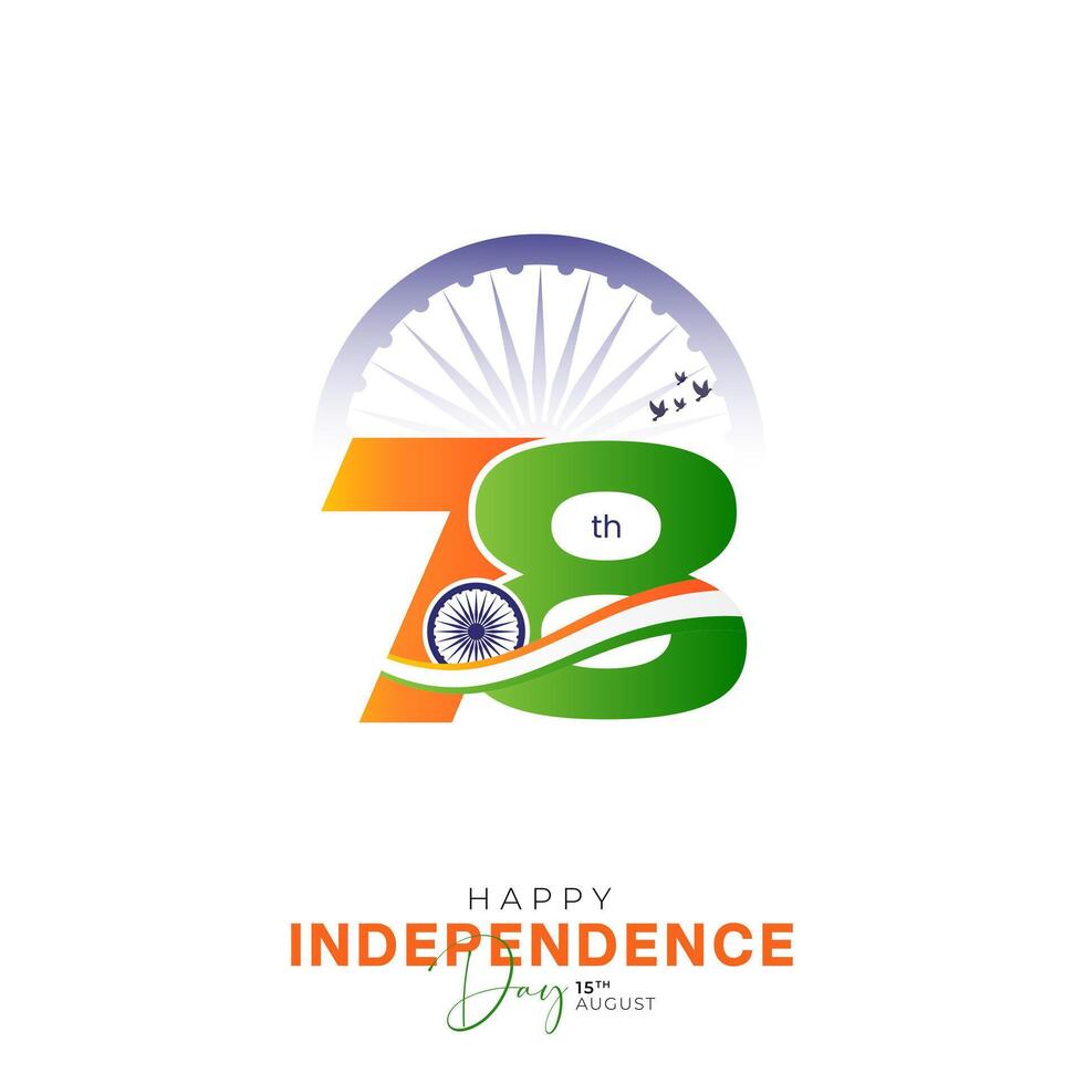 78th Indian Independence Day 15th August Social Media Post, Poster, Banner, Web Banner , Print Design vector