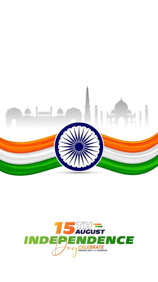 78th Indian Independence Day 15th August Social Media Post, Poster, Banner, Web Banner , Print Design vector