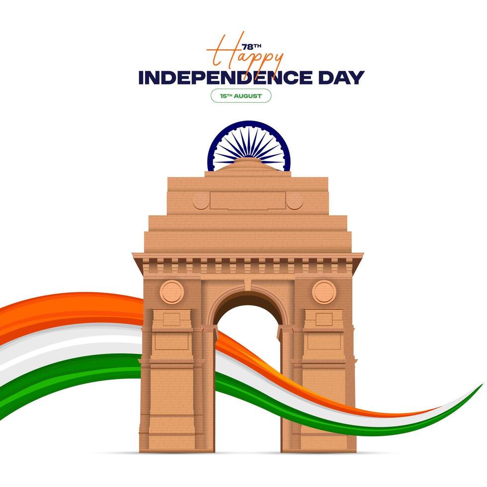 78th Indian Independence Day 15th August Social Media Post, Poster, Banner, Web Banner , Print Design vector