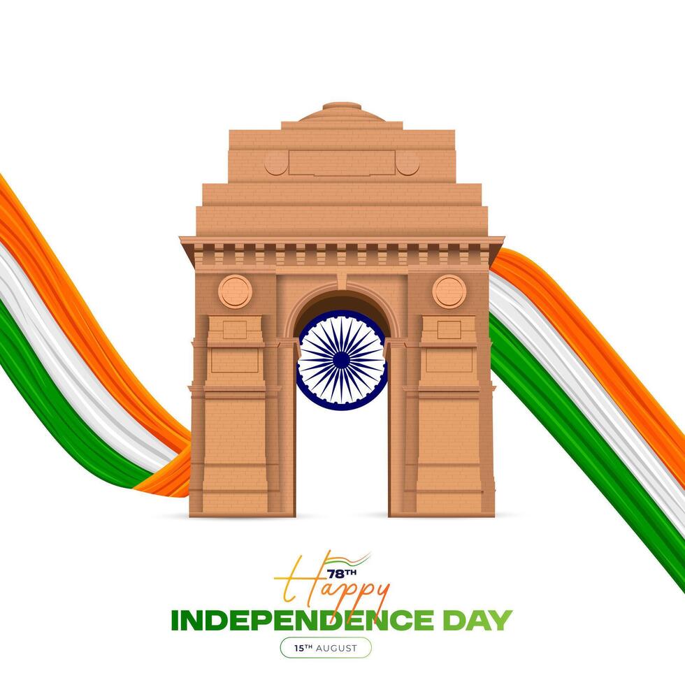 78th Indian Independence Day 15th August Social Media Post, Poster, Banner, Web Banner , Print Design vector