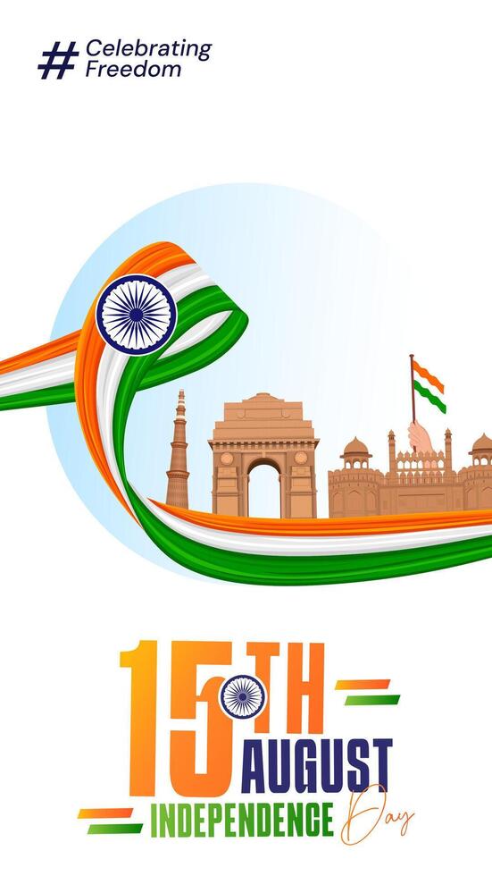 15th August Indian Independence Day 78th Celebration vector