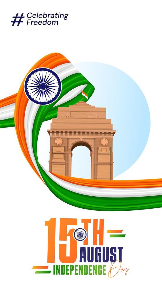 15th August Indian Independence Day 78th Celebration vector
