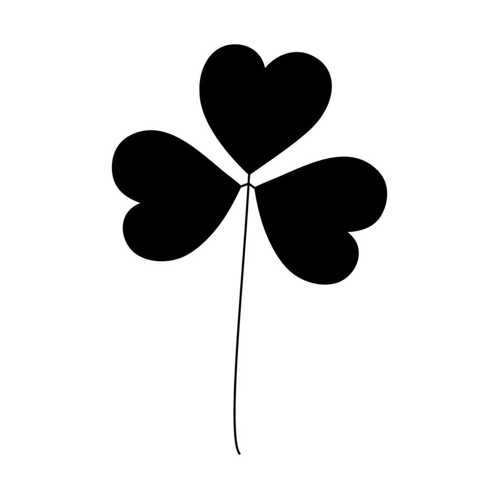 Shamrock silhouette Icon Isolated on transparent background Irish independence symbol design concept. logo, cards, poster, banner, brochure, price tag, label or web, promo, advertisement idea vector